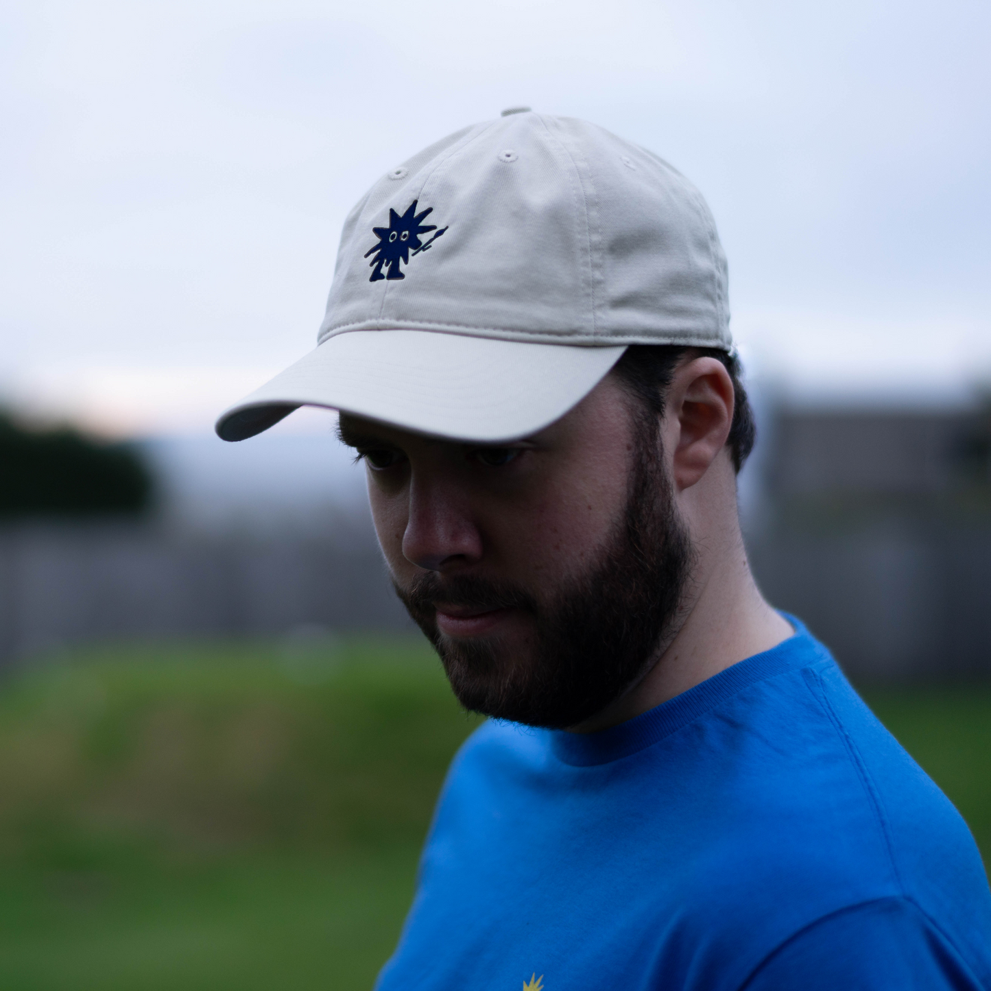 Organic Cotton Hat w/ Navy Paintbrush Po Logo
